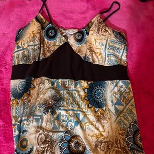 Colorful Sleeveless Top with Floral Patterns